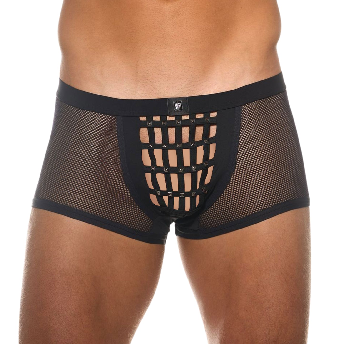 Studded Muzzle Mesh Caged Brief