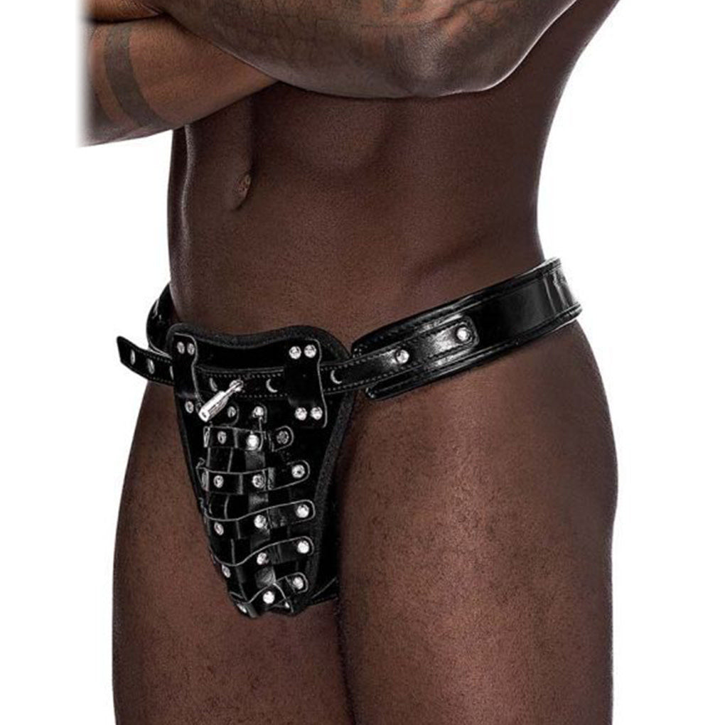 Taurus Male Leather Chastity G-String