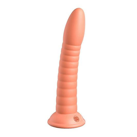 Dillio Platinum Wild Thing Silicone Dildo 7in - Orange, showcasing a smooth, vibrant orange silicone dildo with a strong suction cup base for versatile, hands-free use and compatibility with strap-on harnesses.






