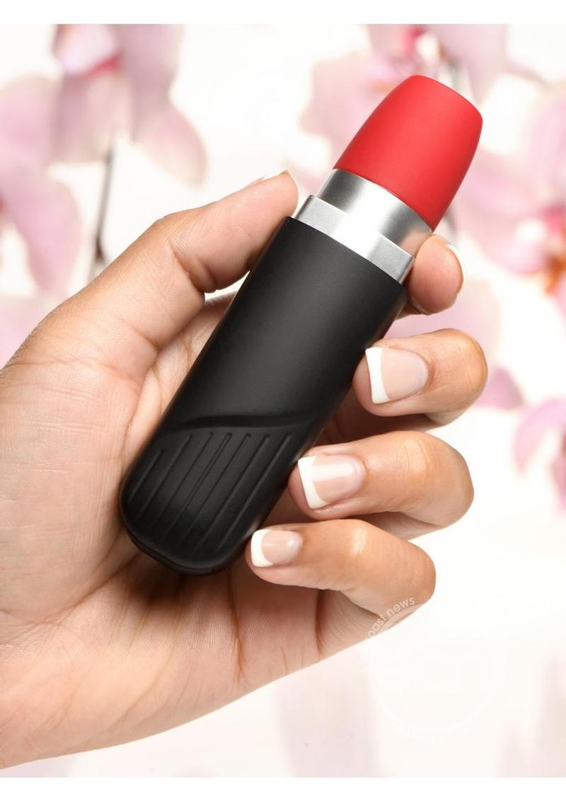 Waterproof Buzzing Lipstick Vibrator- Black & Red