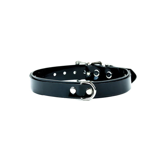 Vinyl Bondage Collar With D-Ring