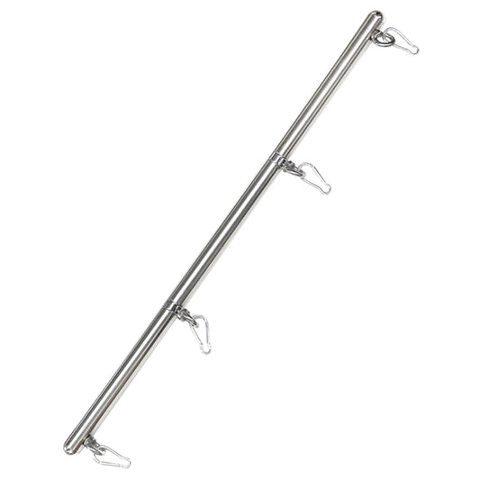 Stainless-steel metallic spreader bar spreader-bars restraints adjustable extendable extending spring-clips bondage bdsm kinky kinky-play adult-toys chrome silver