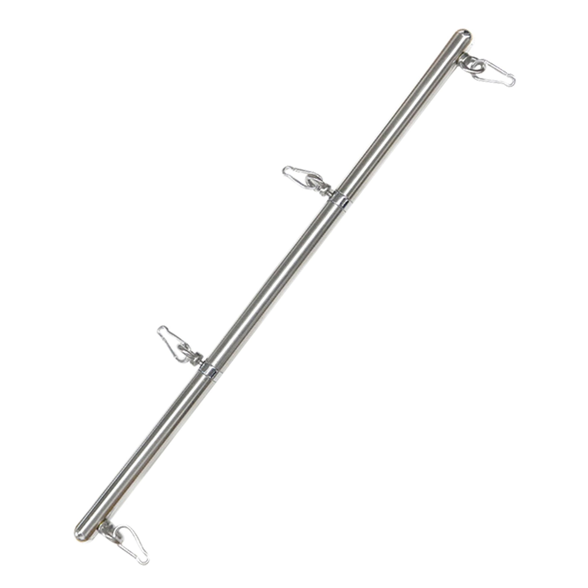 Stainless-steel metallic spreader bar spreader-bars restraints adjustable extendable extending spring-clips bondage bdsm kinky kinky-play adult-toys chrome silver