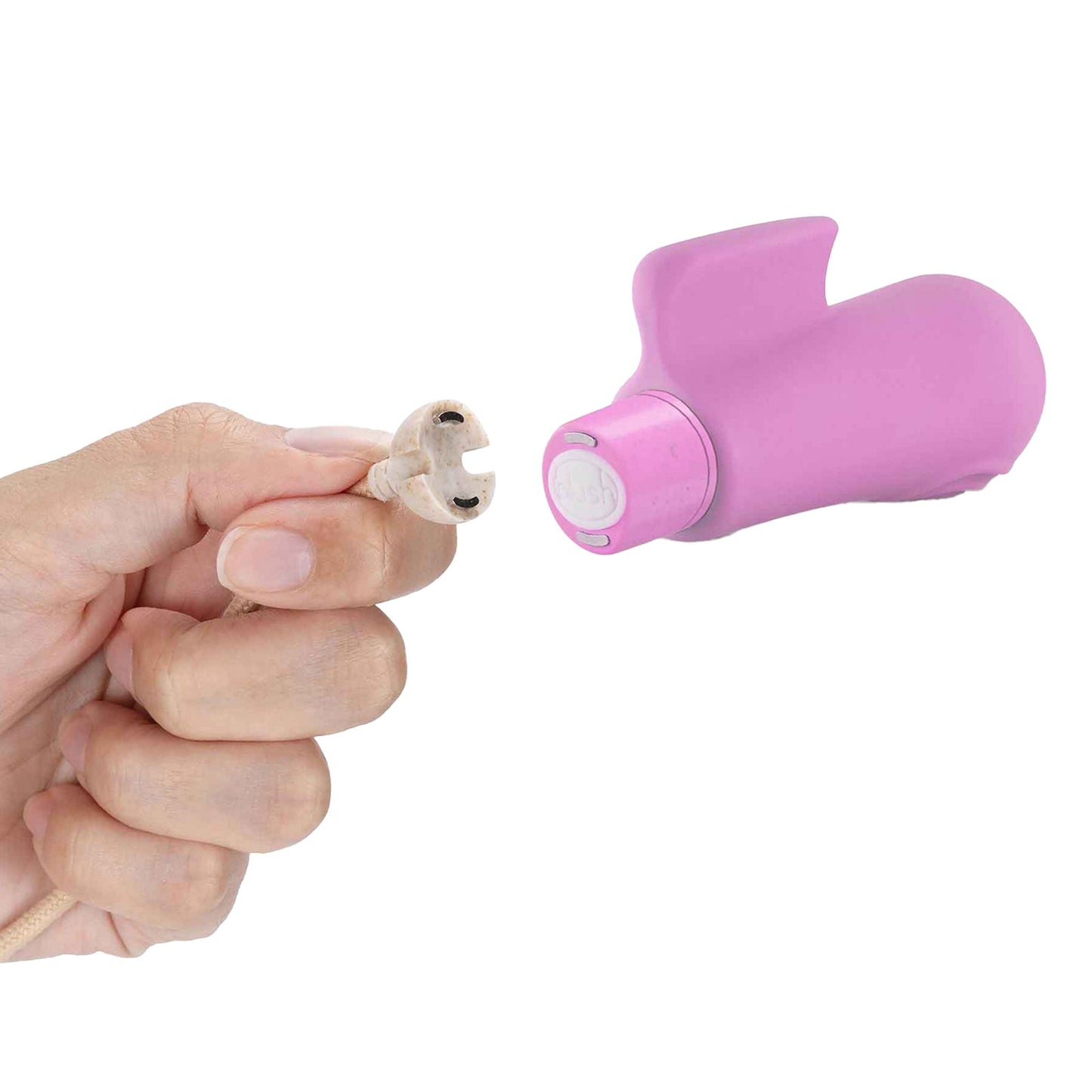 Eco Friendly Textured Tip Finger Grip Vibrating Bullet- Pink