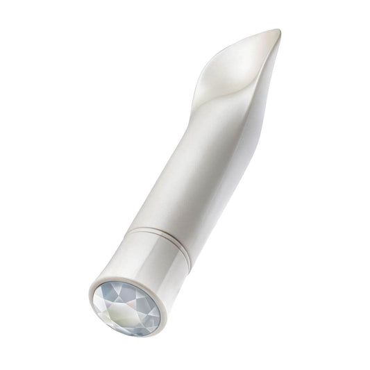 Scooped Tip Ultrasilk Gem Bullet Vibrator- Pearl White