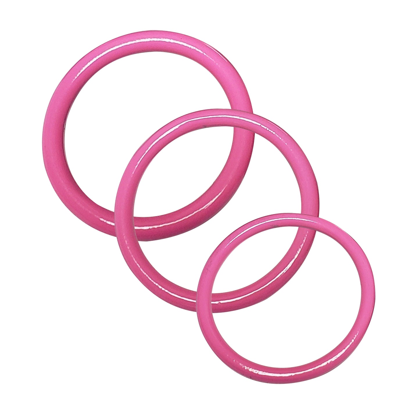 Seamless Stainless Cock Ring Set- Pink 1.5"|1.75"|2"