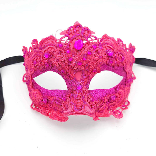 Resin eye mask eye-mask lace brocade rhinestone glitter satin ribbon accessories halloween halloween-couture masquerade baby-pink