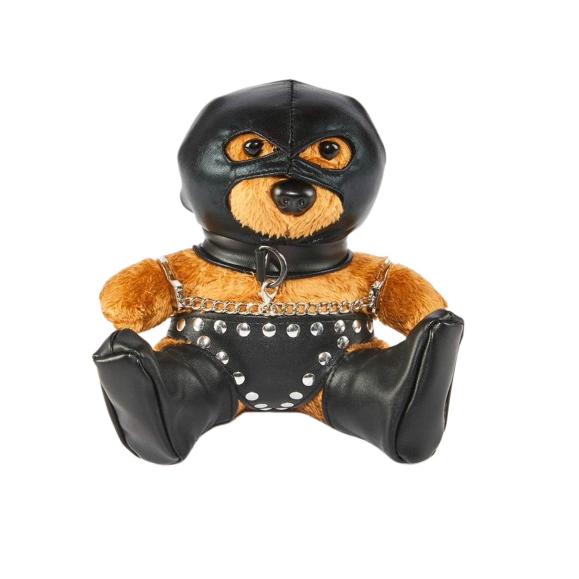 Bondage Bearz Sal The Slave plush bear with removable BDSM gear, including cuffs, collar, and boots.