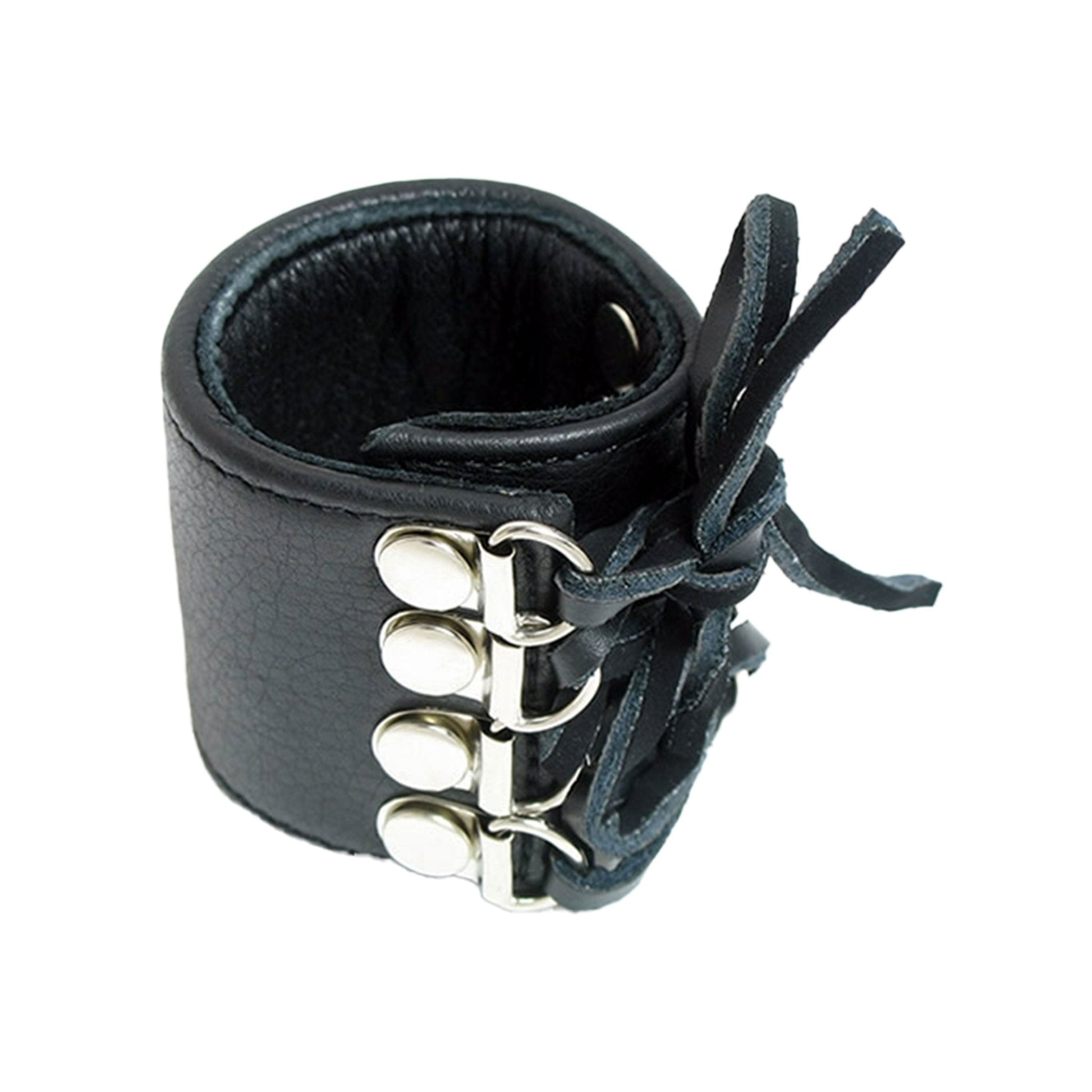 Vegan faux leather ball-stretcher ball stretcher lace-up laceup cock-and-ball cnb cock&ball bondage bdsm extreme economy adult toys black