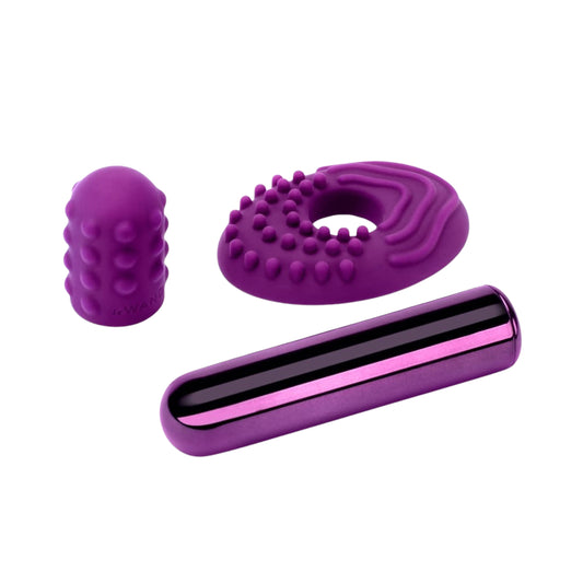 Textured Silicone Sleeve and Ring Mini Vibrating Bullet