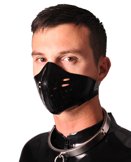 Libidex Perforated Cycle Latex Mask with Snaps Black