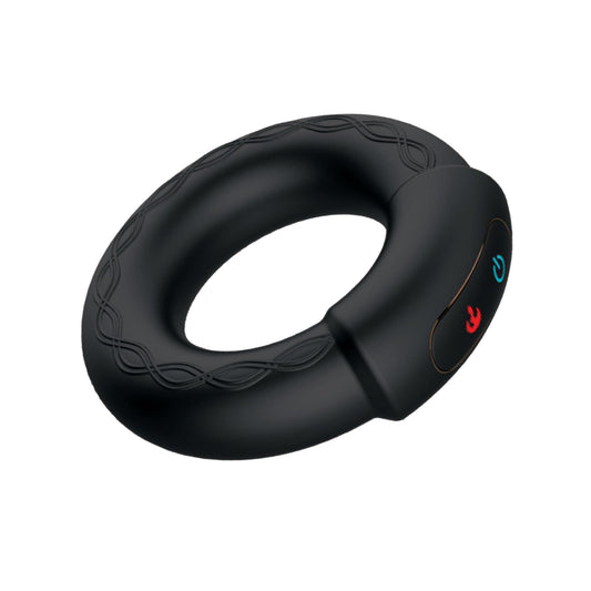 Silicone cock ring cockring cock-ring vibrating vibrator vibration vibe heating warming heat-up usb rechargeable black