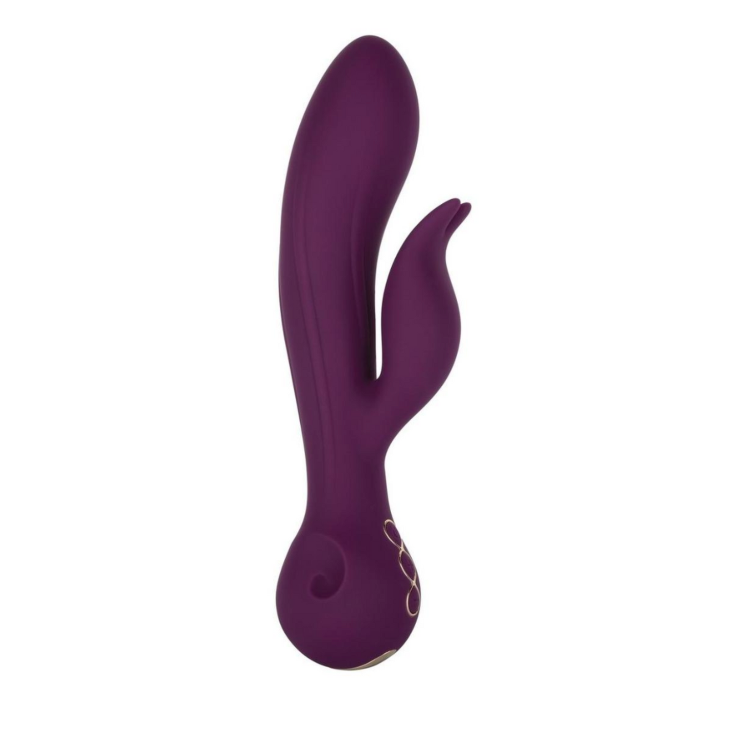 Purple rabbit vibrator with ridged shaft, dual motors, and waterproof design.

