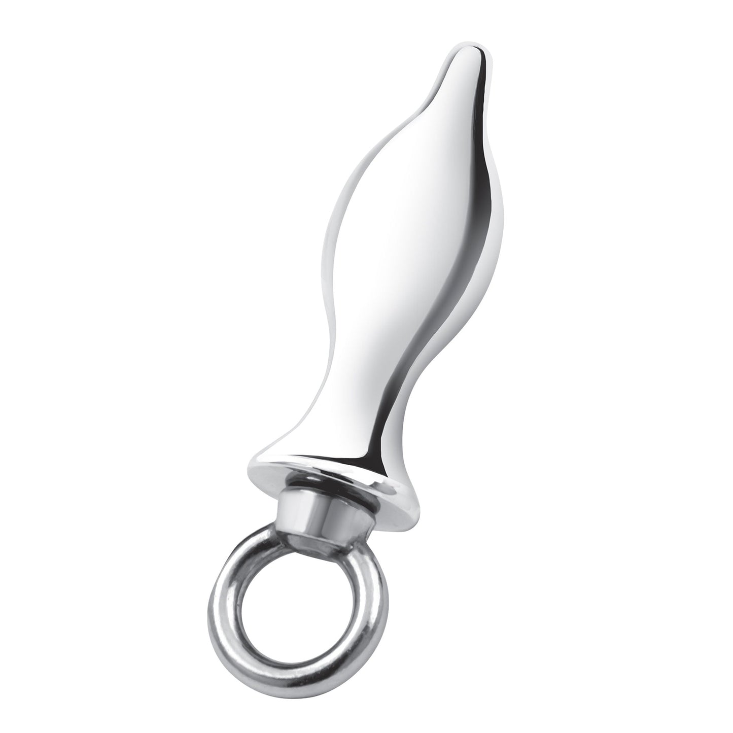 Stainless Tapered Butt Plug with Loop- 2.5 in