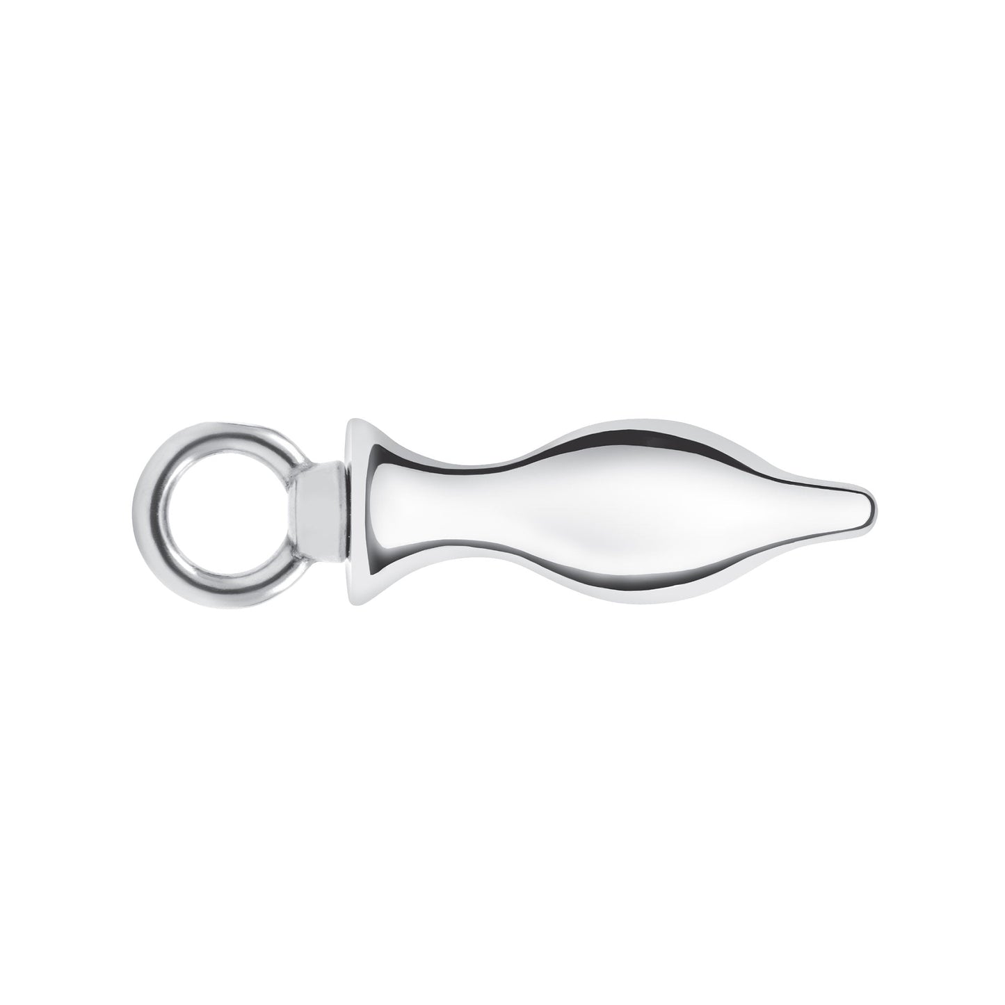 Stainless Tapered Butt Plug with Loop- 2.5 in