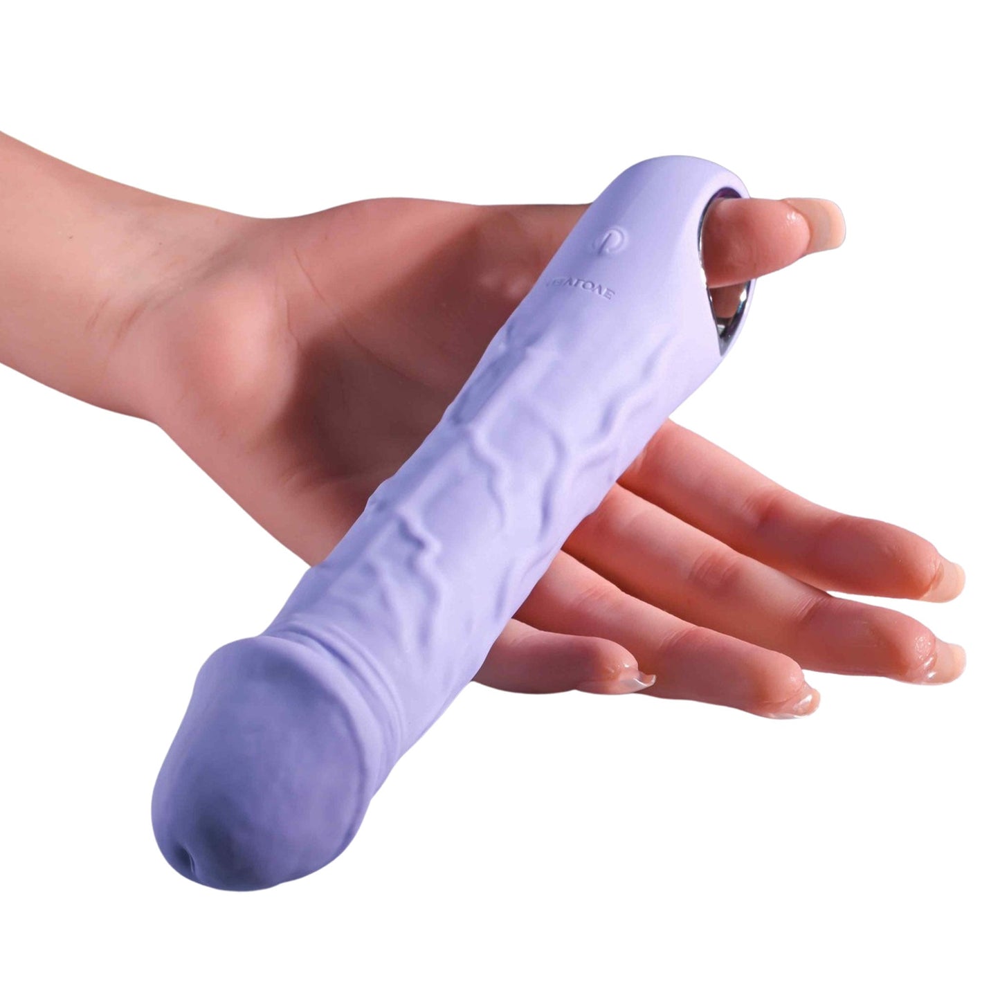 Ring Holder Rechargeable Bendable Silicone Vibrator Dildo- Lavender