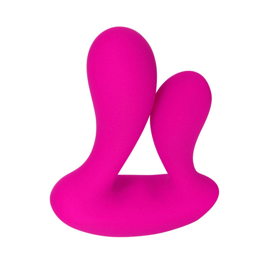Adam & Eve Silicone Rechargeable Dual Entry Vibe With Remote Control - Pink
