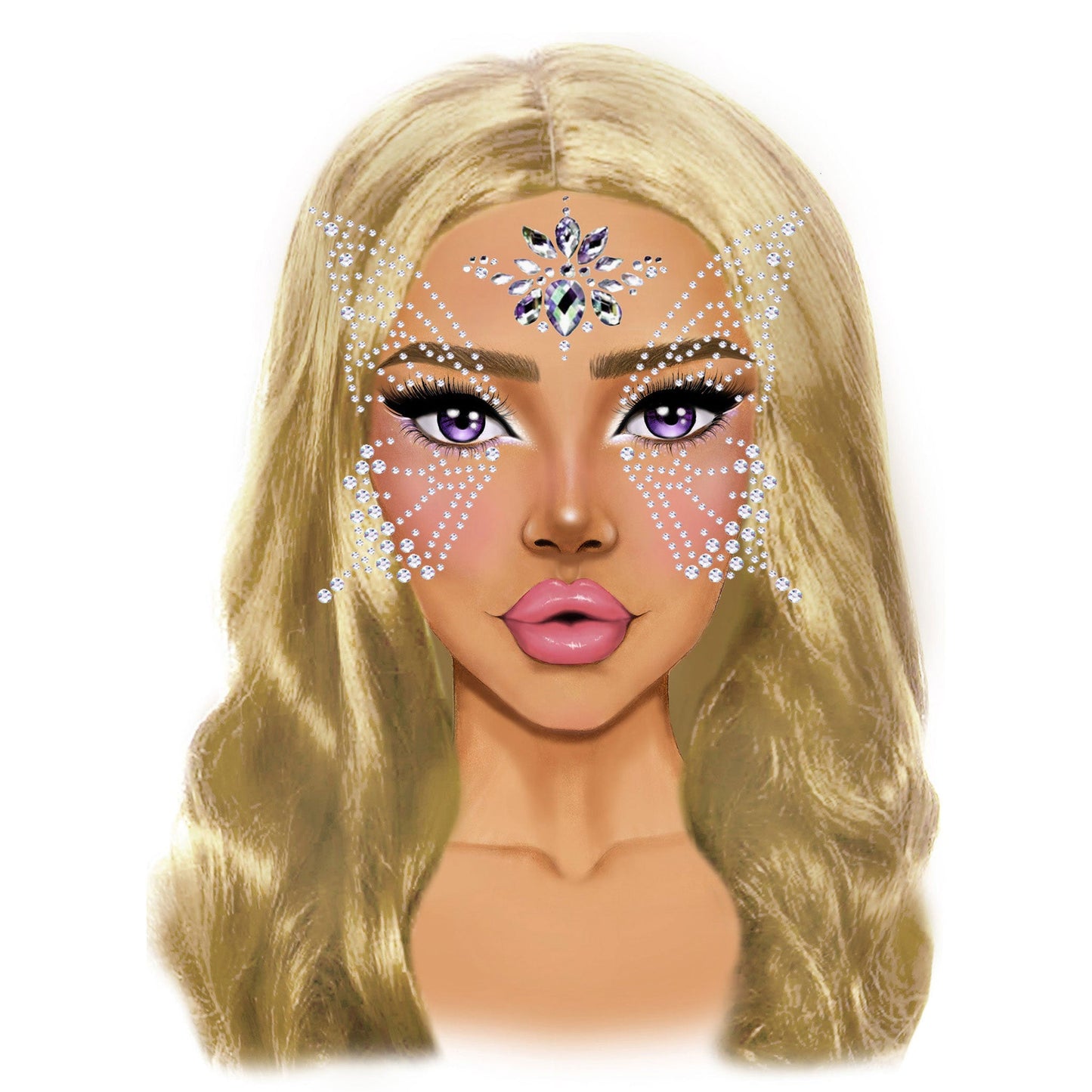 Fairy Butterfly Wings Face Sticker Jewels Clear