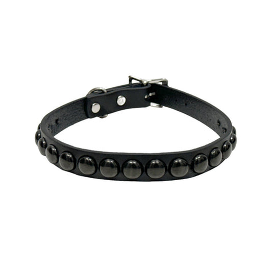 1/2" Round Studded Collar Black