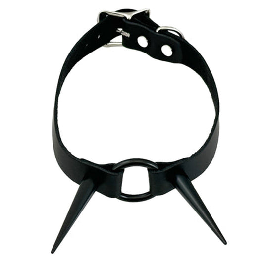 Double Spike O-ring Choker Black