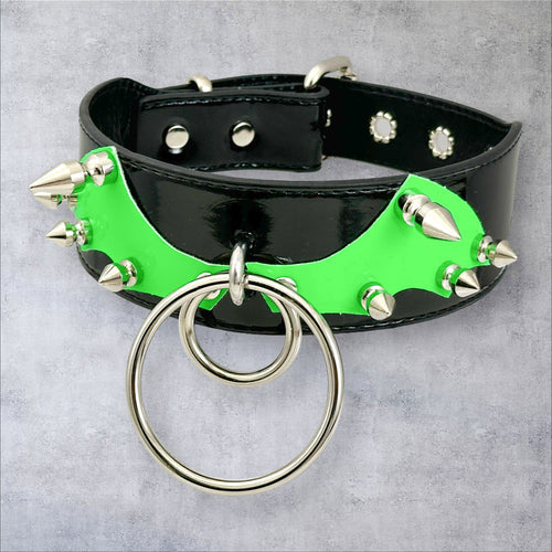 Bat Patch Spike Double O-ring Choker