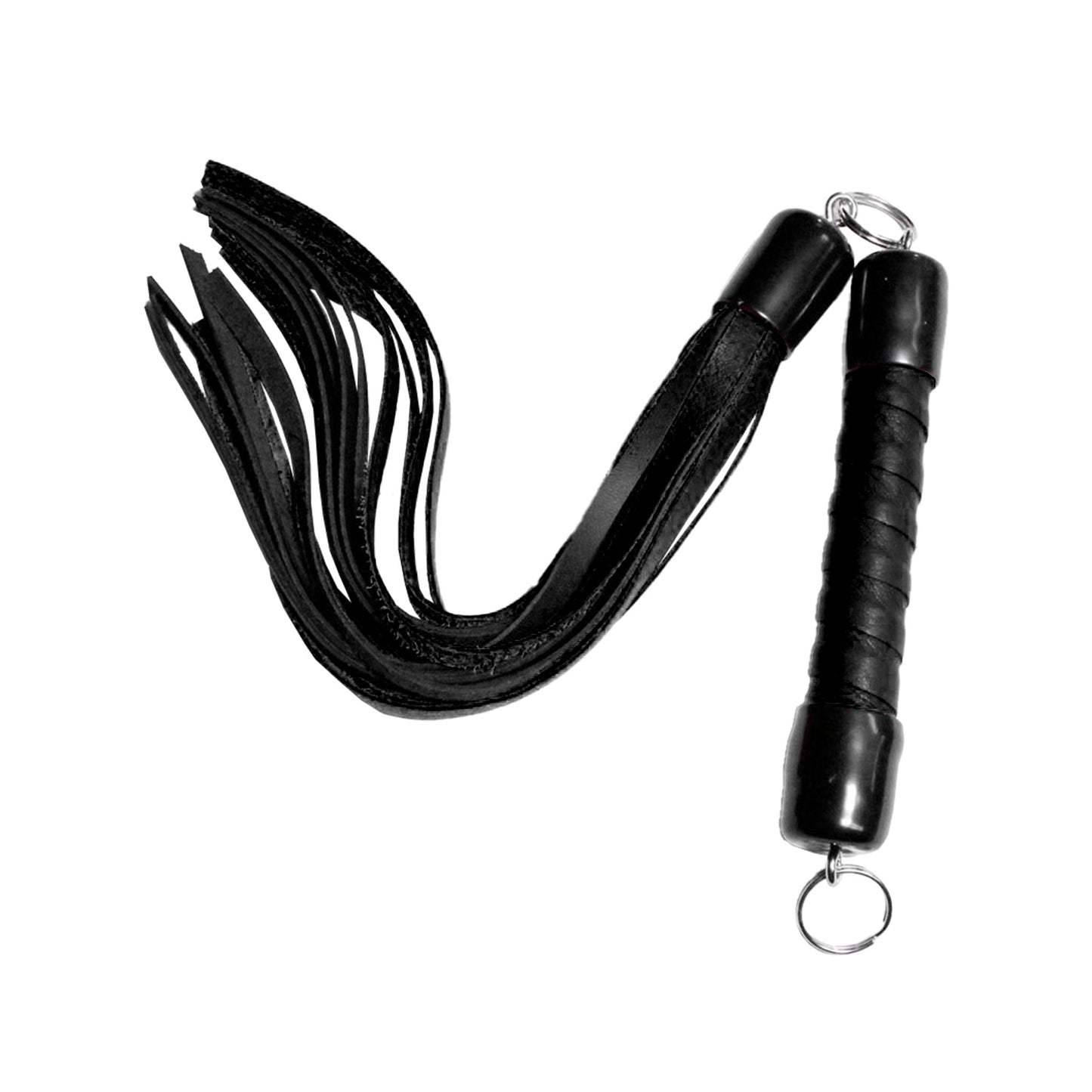 Leather Swivel Flogger 15" Black