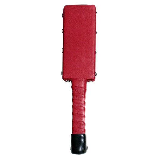 Leather Wrapped Wood Studded Paddle Red