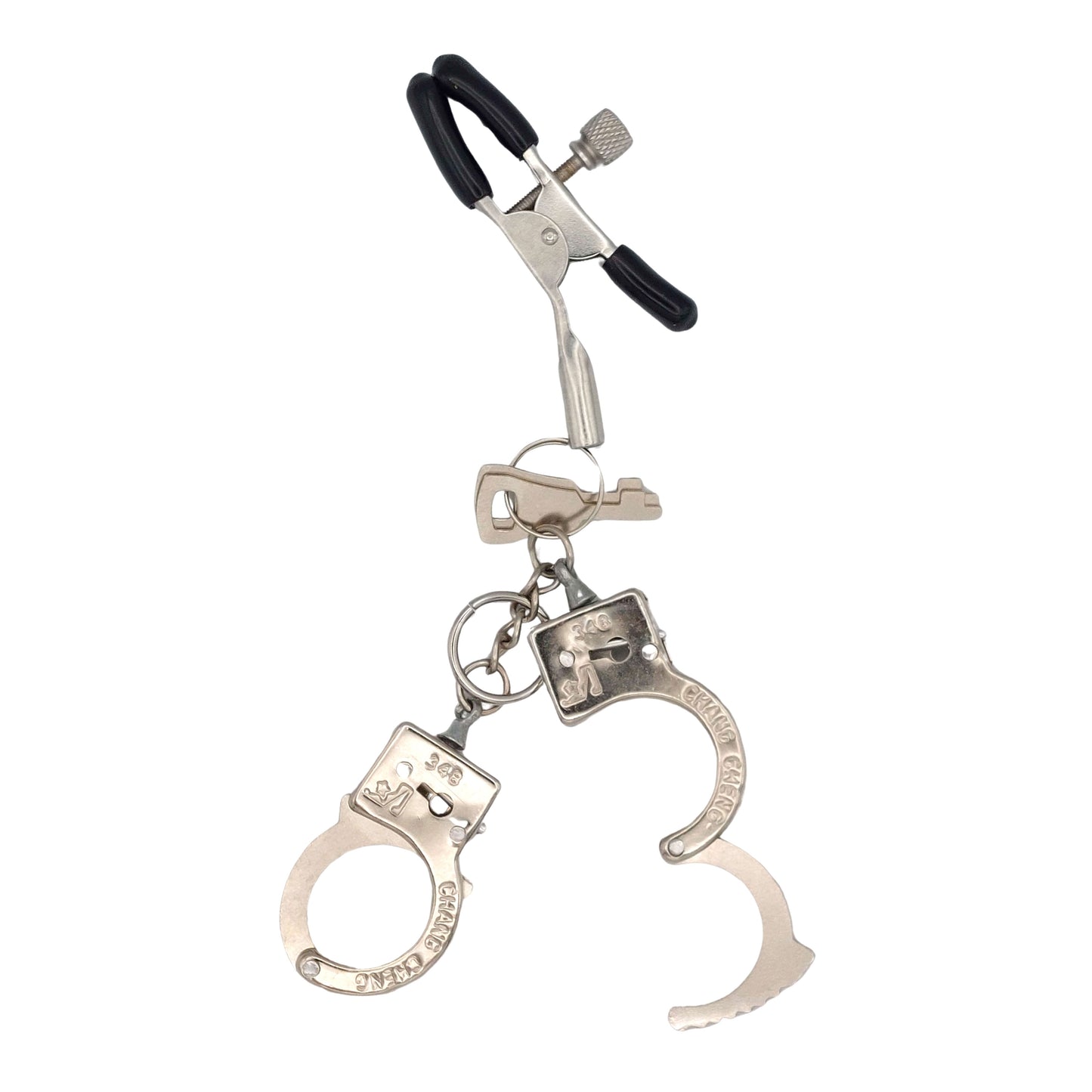 Nipple Clamps with Handcuff Charms