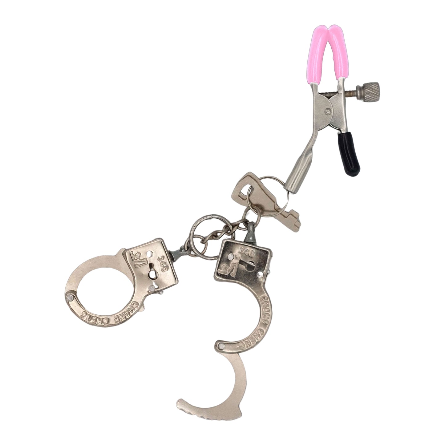 Nipple Clamps with Handcuff Charms