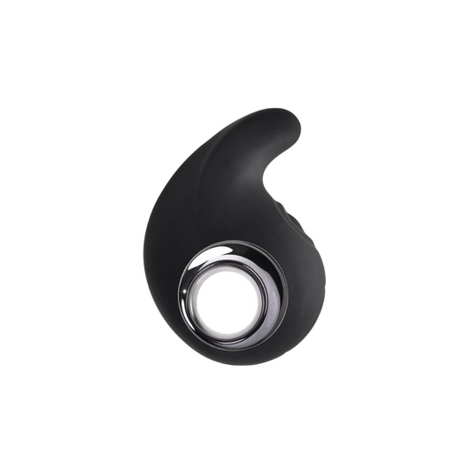 Finger Ring Tapping Tip Vibrator with 10 settings, waterproof design, and ergonomic grip.