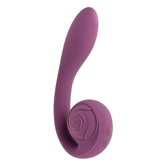 Gender X Snail Rose Bulb Silicone Vibrating Dildo - Purple