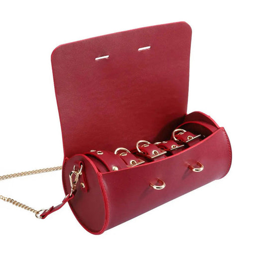 Luxury Restraints Set with Barrel Lock Bag- Burgundy & Gold