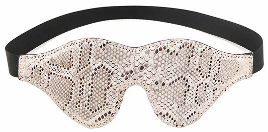 Snake Print Microfiber Blindfold- Cream