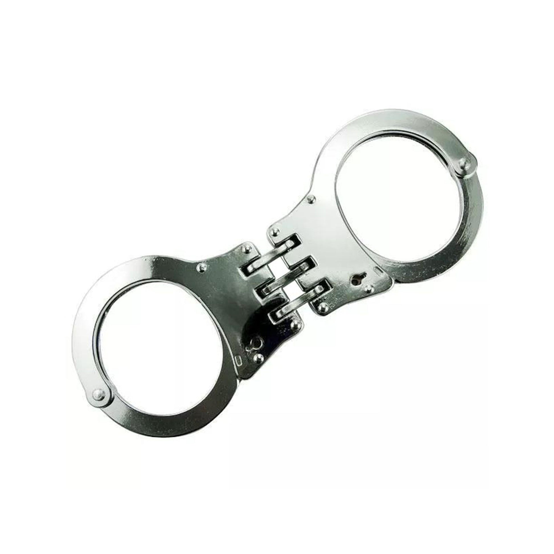 Solid-steel steel heavy-duty hand cuffs handcuffs hand-cuffs double locking double-locking hinged hinge hinges adjustable bondage bdsm restraints wrist kinky-play kinky roleplay cop officer police law-enforcement adult-toys silver chrome