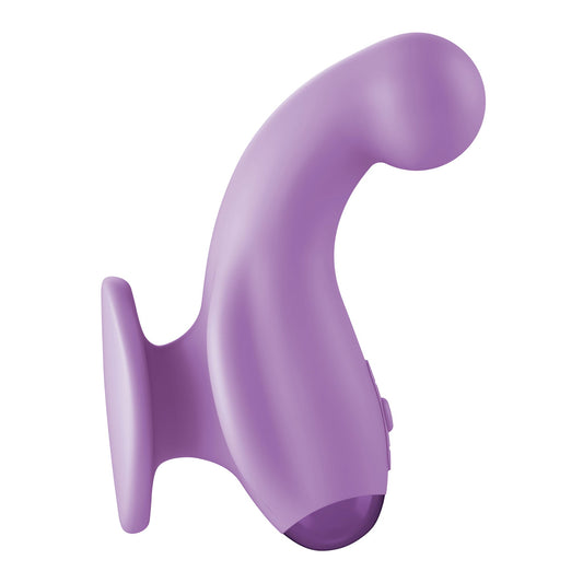 Bubble Head Curved Vibrator with Finger Grip- Purple