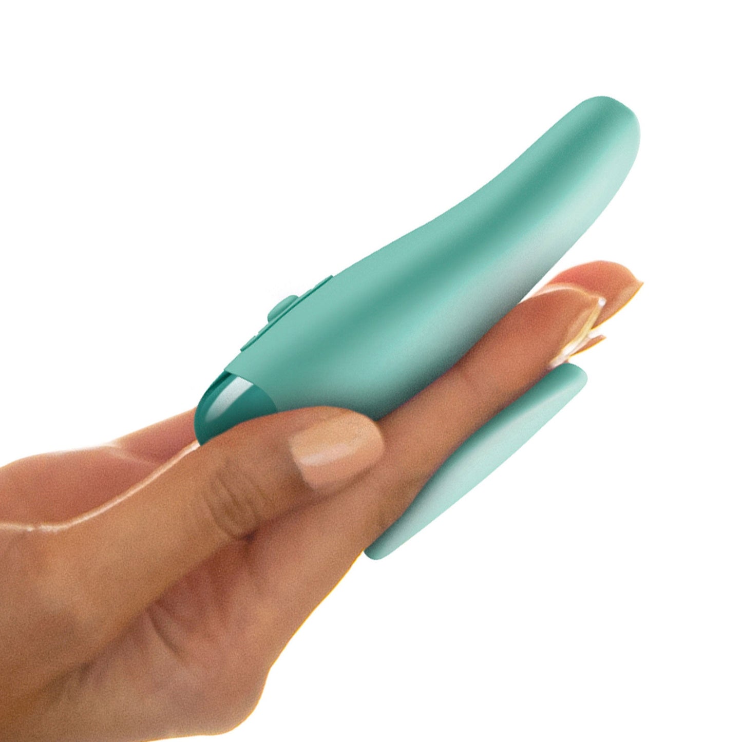 Bunny Ears Finger Grip Rechargeable Vibrator - Teal