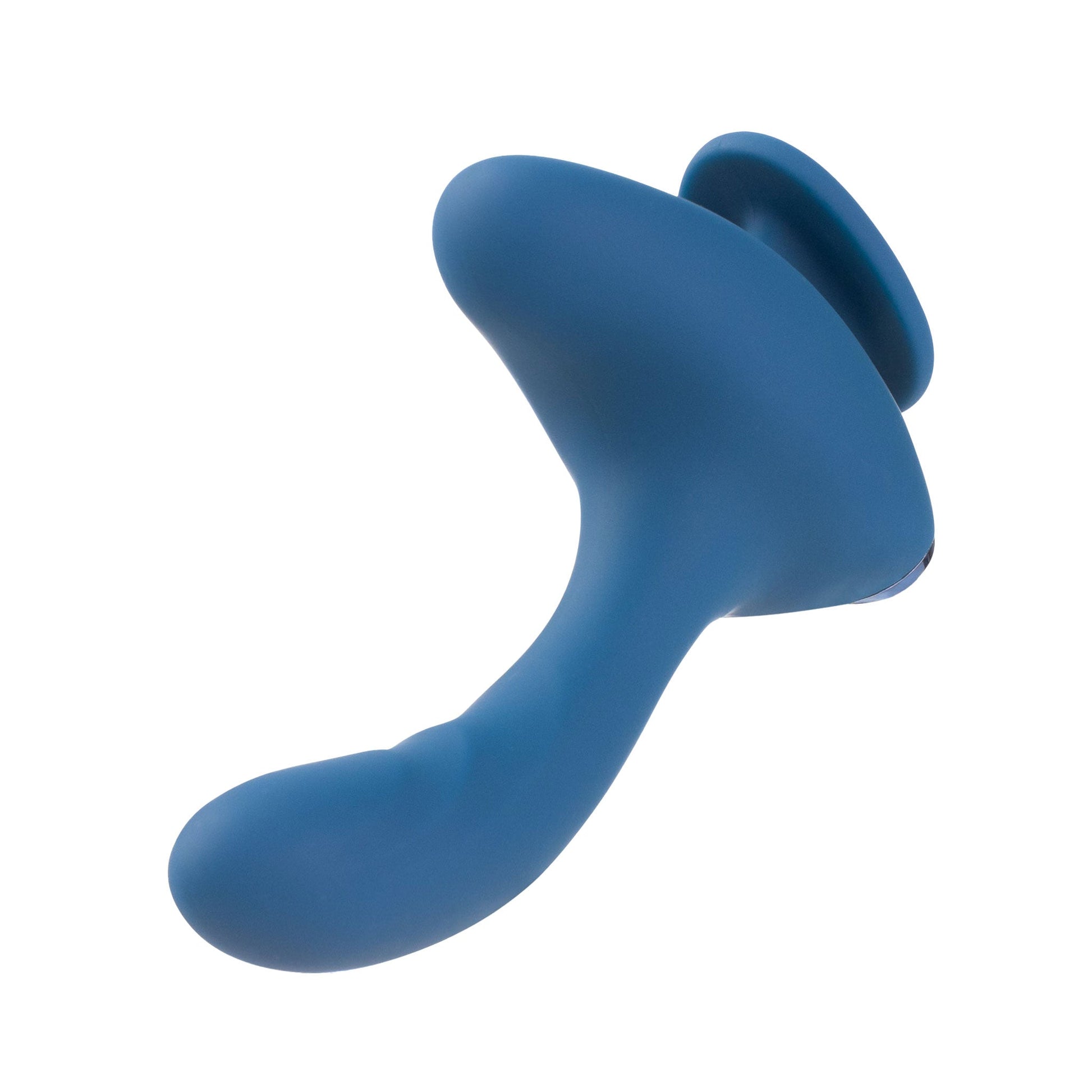 Blue Finger Grip Holder Rechargeable Prostate Massager with ergonomic finger grip design, USB rechargeable, waterproof, featuring a curved tip for precise prostate stimulation and multiple vibration speeds.