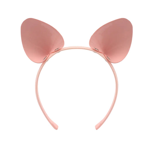 Patent leather hairband headband headgear animal pig ears pet-play accessories halloween baby-pink