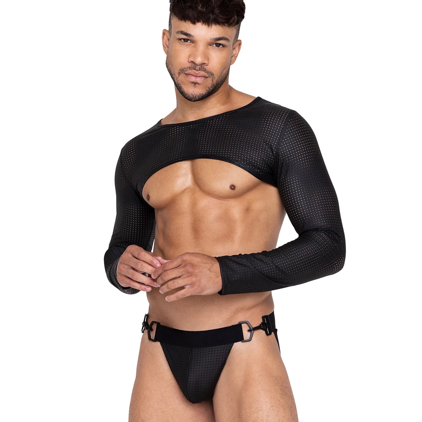 Perforated Spandex Front Hook Closure Jockstrap