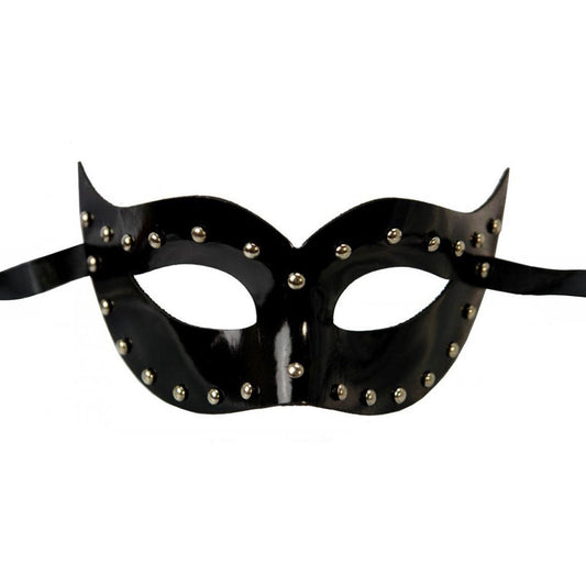 Leather faux mask eye eye-mask molded moulded studded accessories halloween costume halloween-couture bdsm kinky bondage black