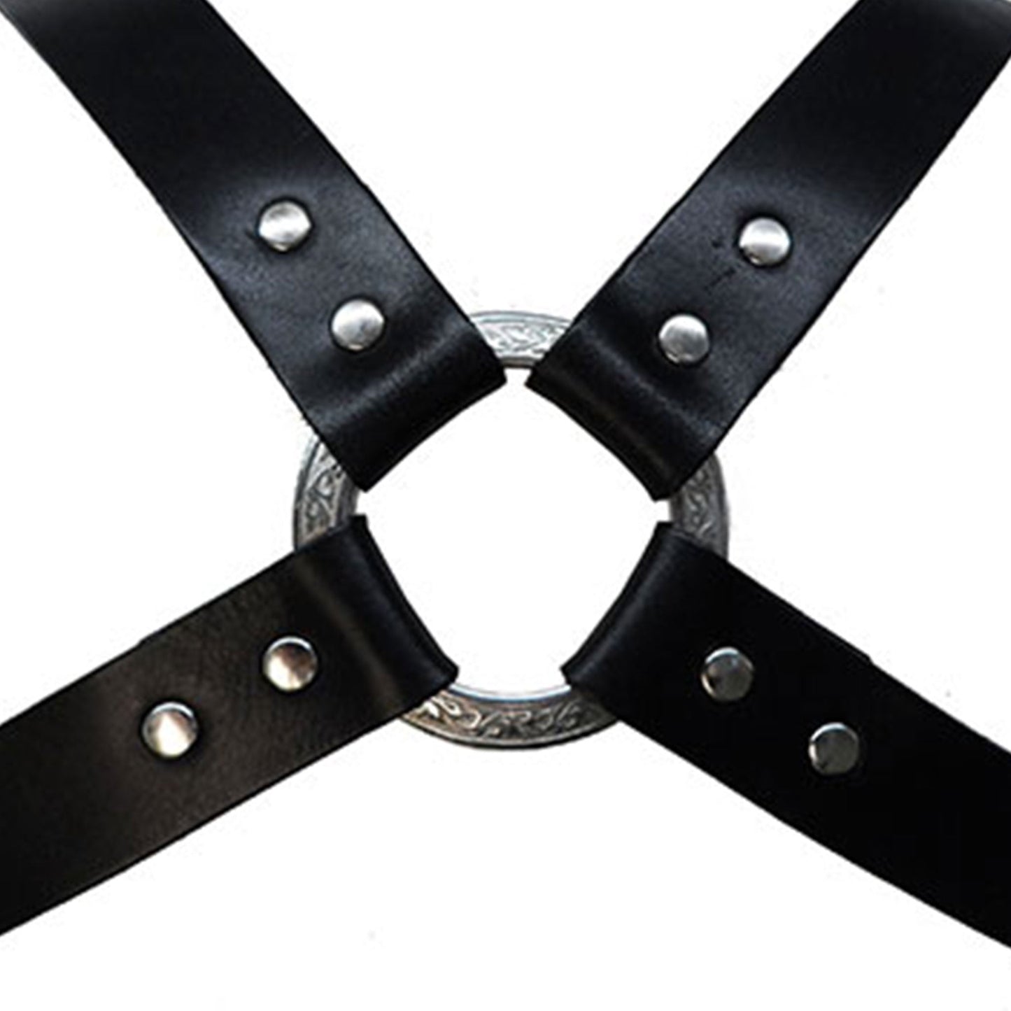 Leather genuine harness chest pitbull pit-bull snap button press snap-button press-button fetish fashion bondage bdsm lgbtq pride black