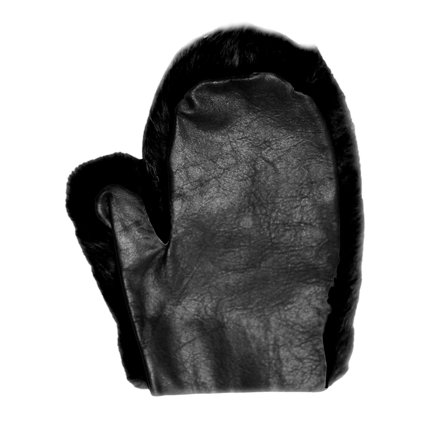 Rabbit Fur And Leather Spanking Mitt