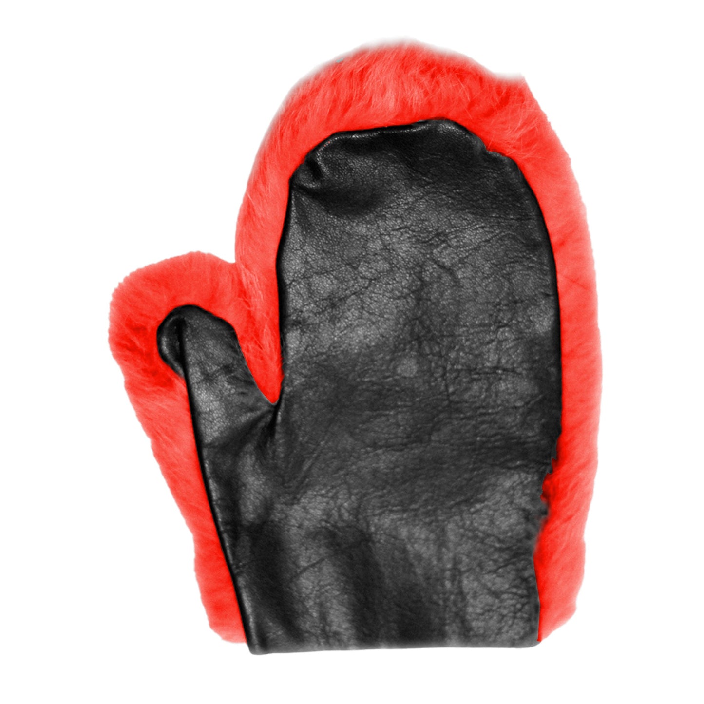 Rabbit Fur And Leather Spanking Mitt