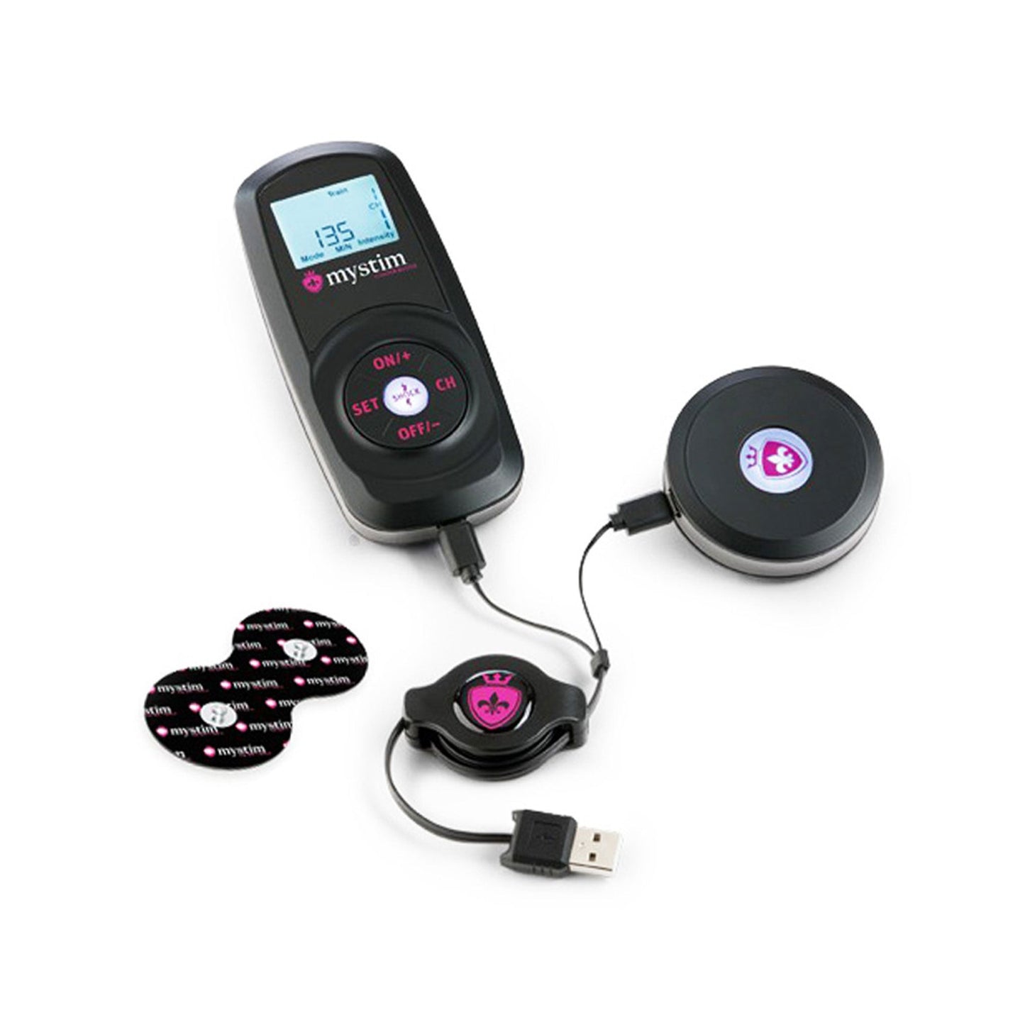 Mystim Buster Wireless eStim Bi-Polar Electrode Starter Kit - Black