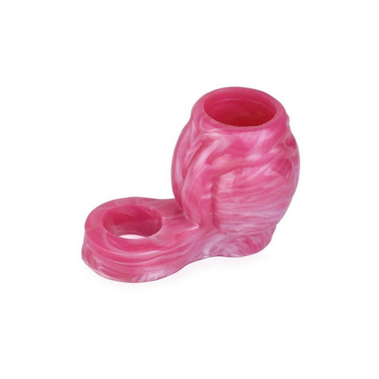  Cock Ring  | Ridges, bumps, and nubs with textured interior & special ball stretcher hole to enhance stimulation 
