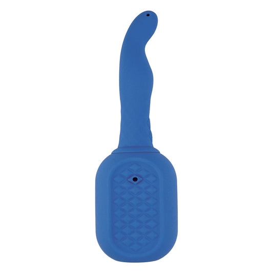 Vibrating Douche Rechargeable Silicone Anal Douche - Blue