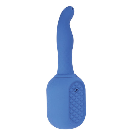 Vibrating Douche Rechargeable Silicone Anal Douche - Blue