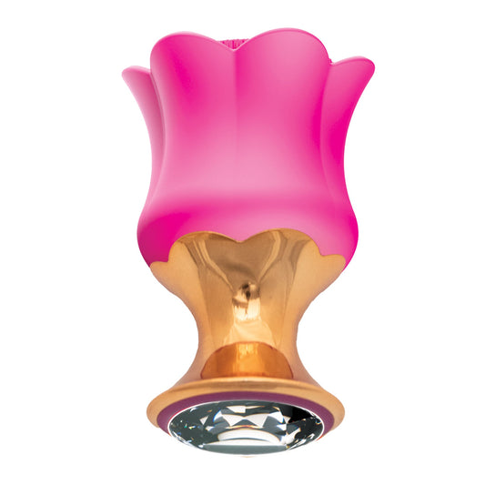 Goddess Flower Textured Vibrating Pollinator Massager- Fuchsia