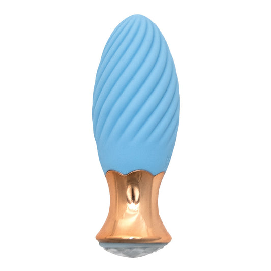 Goddess Diamond Tulip Vibrating Silicone Bullet Massager - Blue