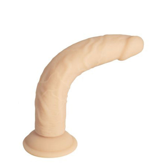 Silicone dildo dong non-vibe non-vibrating dual-density dual density bendable realistic flexible pleasure 9 inch suction cup base harness-compatible adult-toys vanilla 